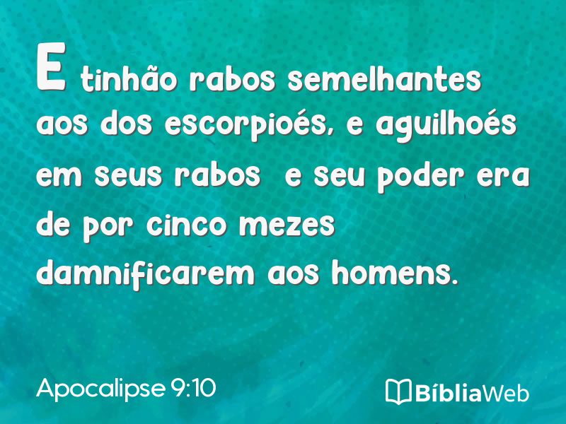 Apocalipse 9:10 em imagem para compartilhar