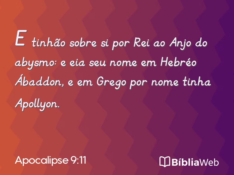 Apocalipse 9:11 em imagem para compartilhar