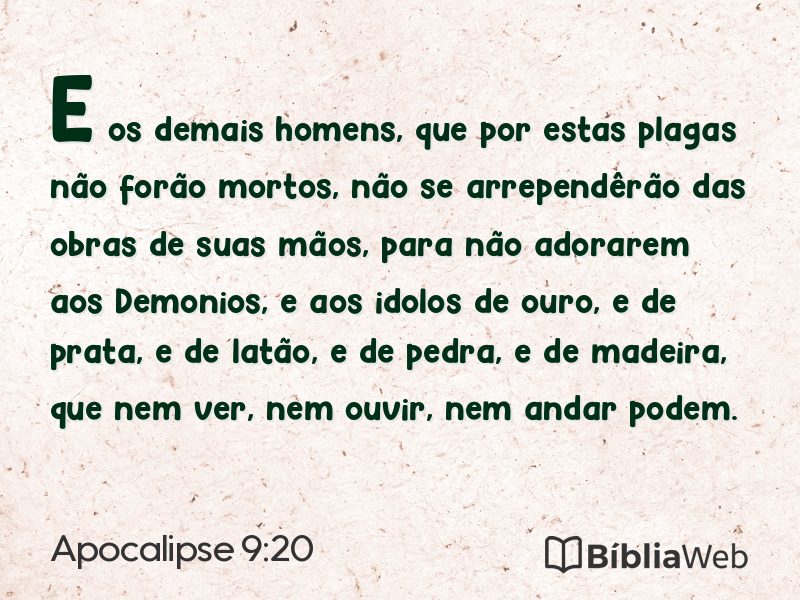 Apocalipse 9:20 em imagem para compartilhar