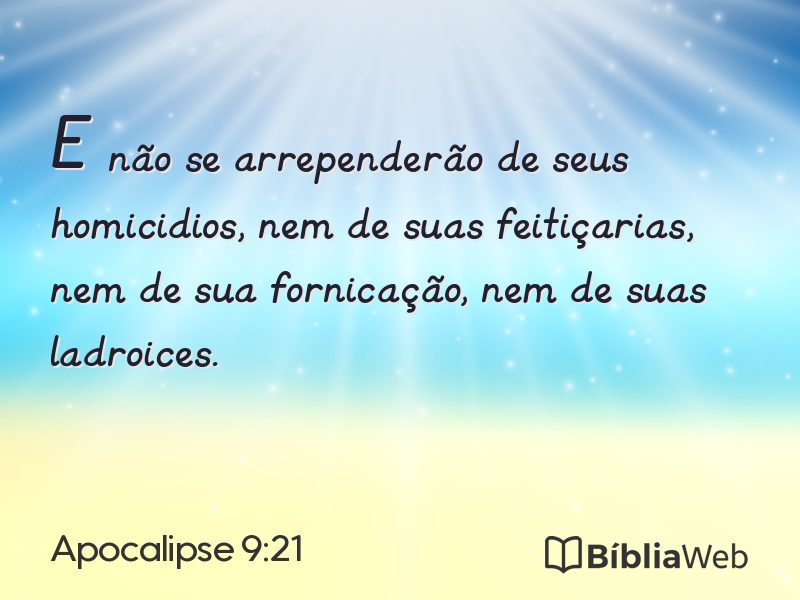 Apocalipse 9:21 em imagem para compartilhar