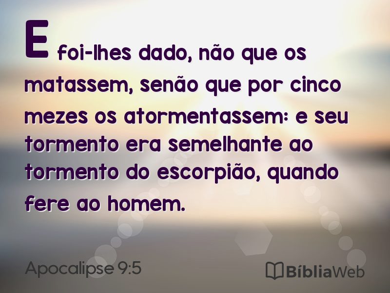 Apocalipse 9:5 em imagem para compartilhar