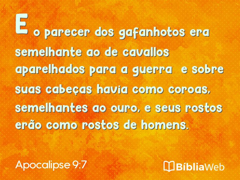 Apocalipse 9:7 em imagem para compartilhar