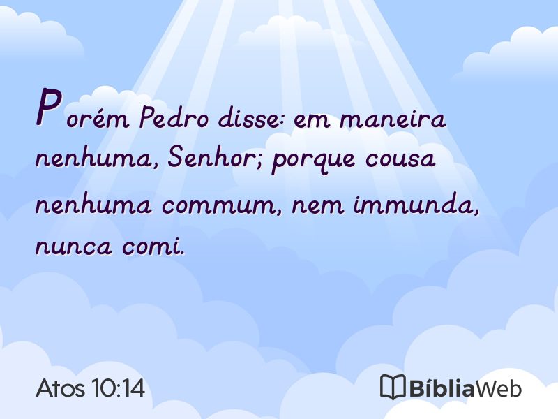 Atos 10:14 em imagem para compartilhar