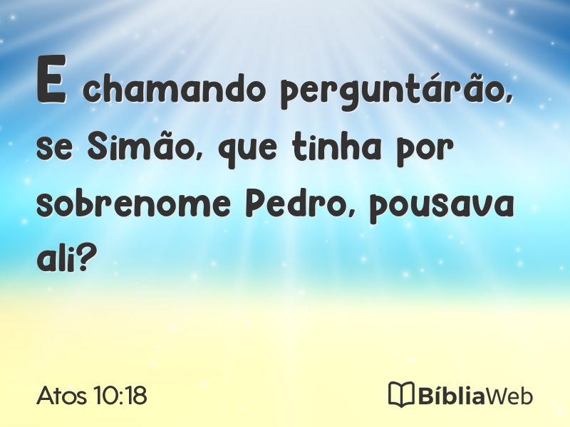 Atos 10:18 em imagem para compartilhar