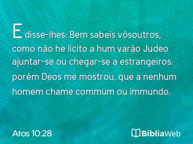 Atos 10:28 em imagem para compartilhar