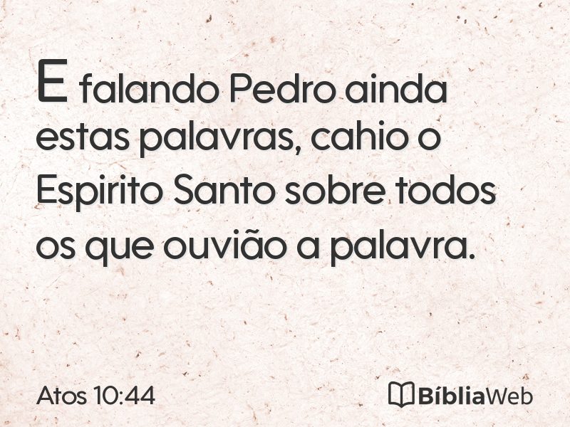 Atos 10:44 em imagem para compartilhar