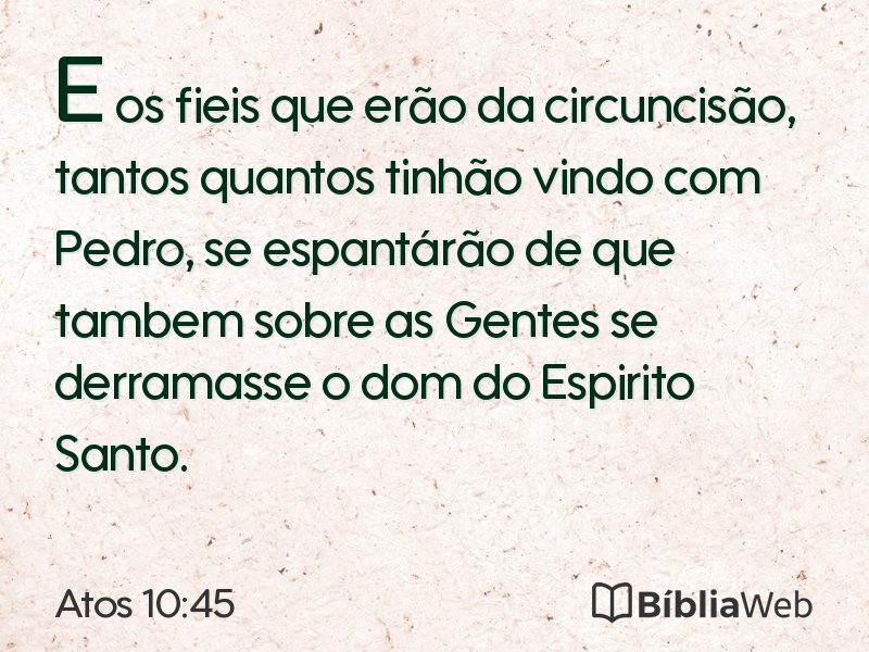Atos 10:45 em imagem para compartilhar