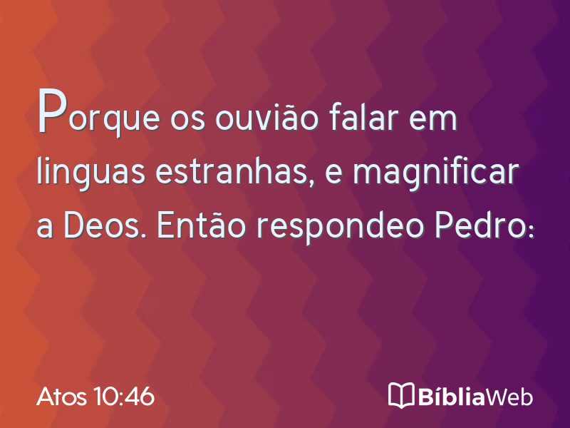 Atos 10:46 em imagem para compartilhar
