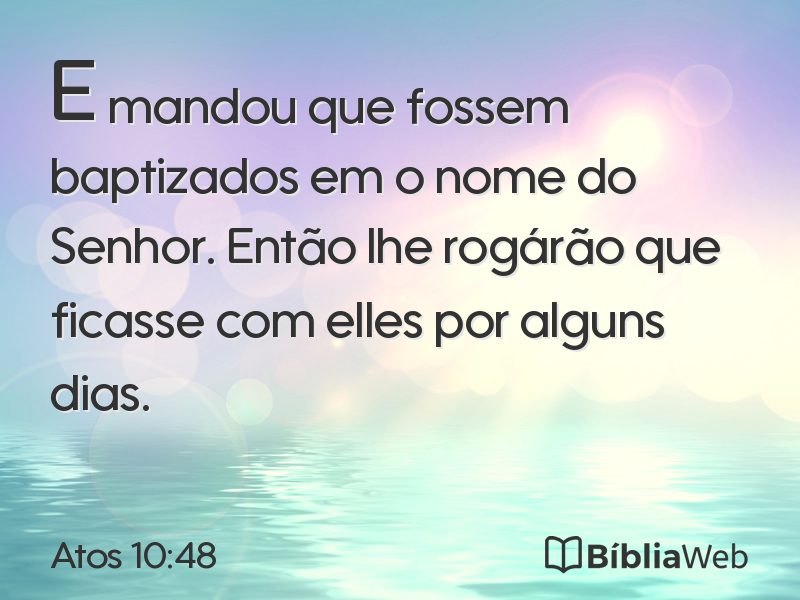 Atos 10:48 em imagem para compartilhar