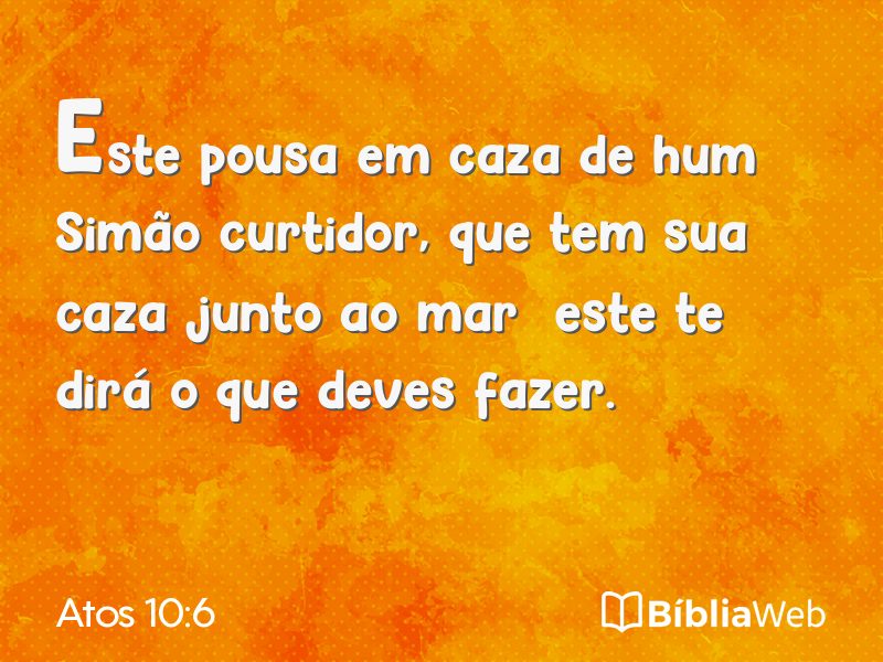 Atos 10:6 em imagem para compartilhar