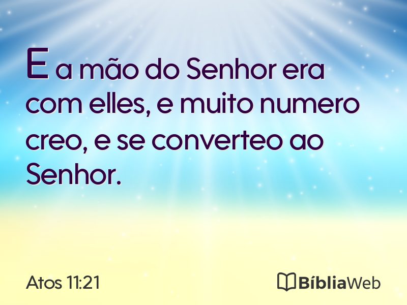 Atos 11:21 em imagem para compartilhar