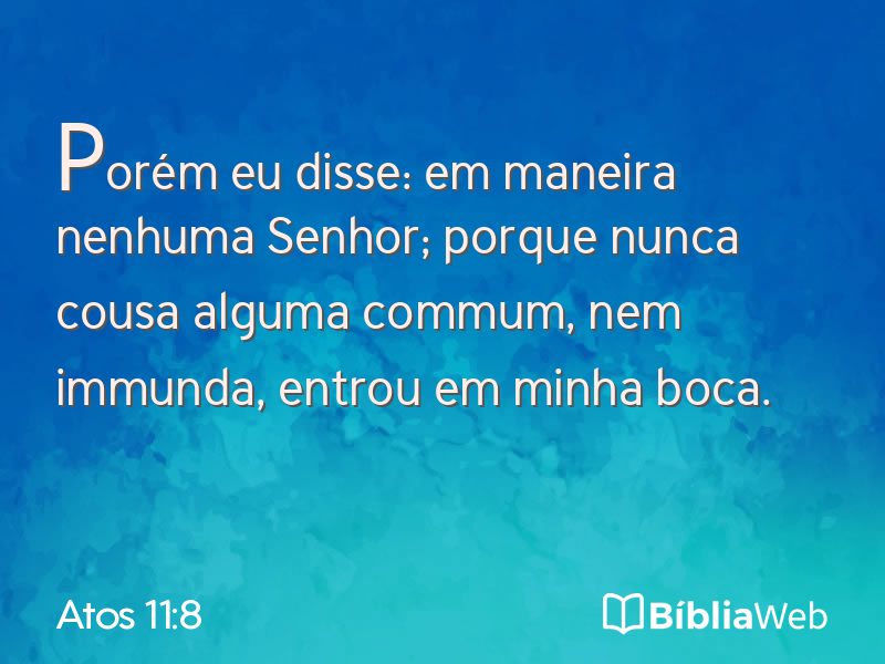 Atos 11:8 em imagem para compartilhar