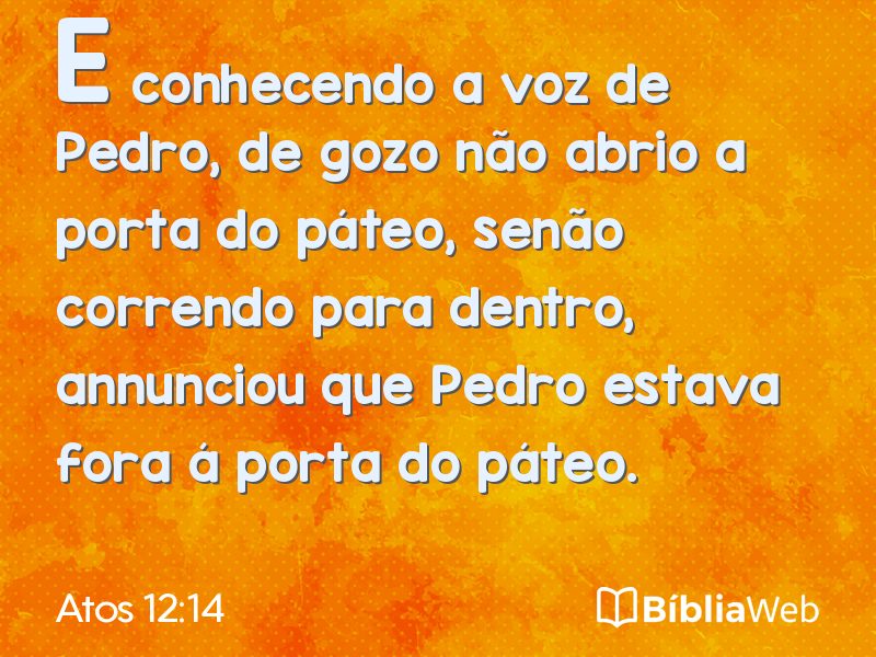 Atos 12:14 em imagem para compartilhar