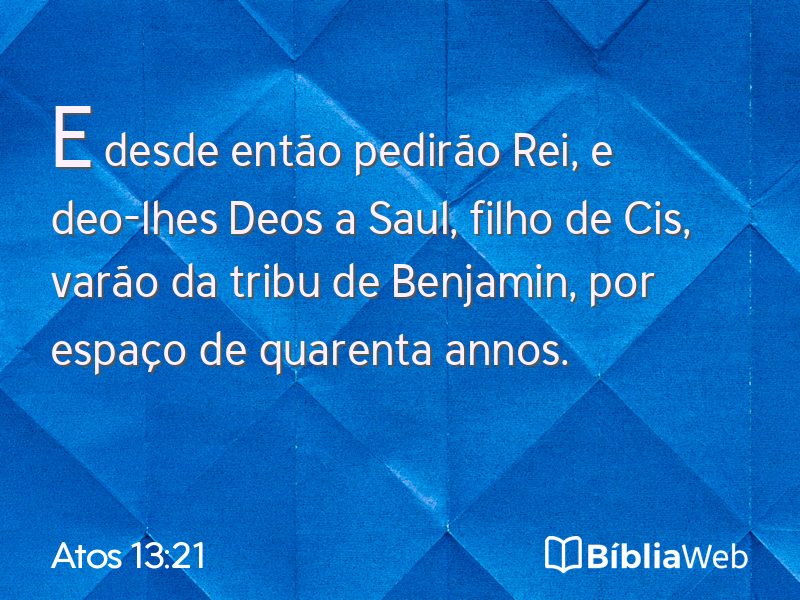 Atos 13:21 em imagem para compartilhar