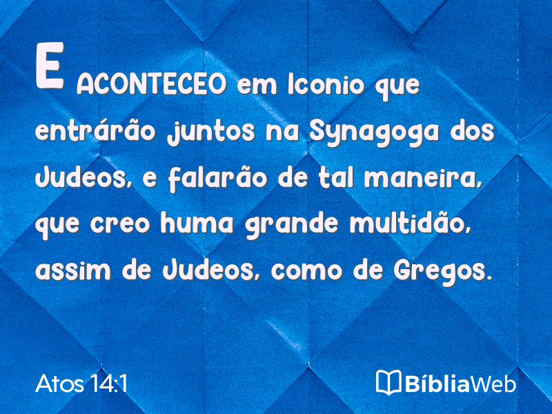 Atos 14:1 em imagem para compartilhar