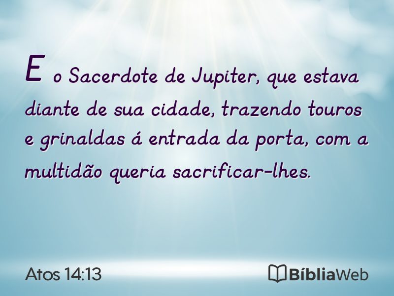 Atos 14:13 em imagem para compartilhar