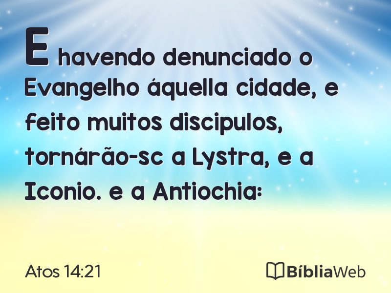Atos 14:21 em imagem para compartilhar