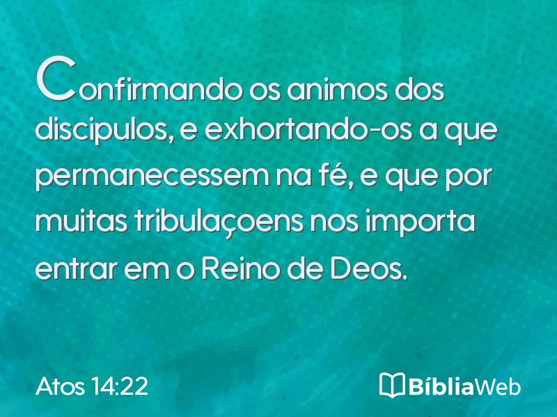 Atos 14:22 em imagem para compartilhar