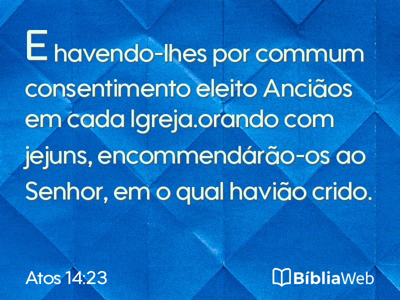 Atos 14:23 em imagem para compartilhar