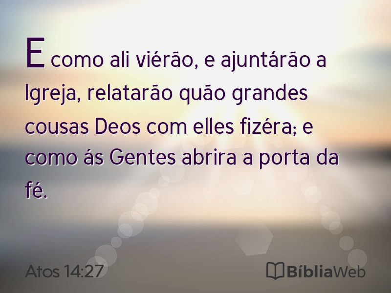 Atos 14:27 em imagem para compartilhar