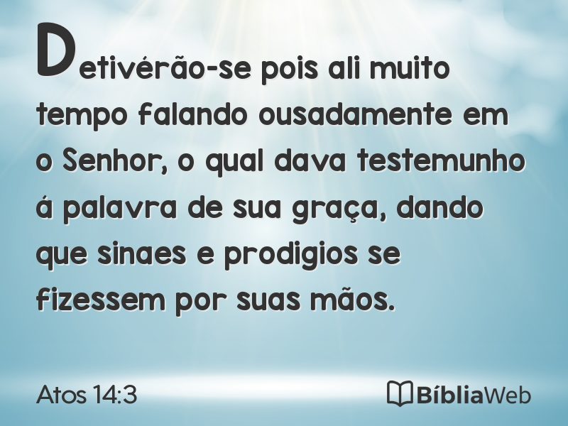 Atos 14:3 em imagem para compartilhar