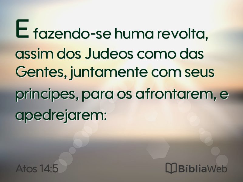 Atos 14:5 em imagem para compartilhar