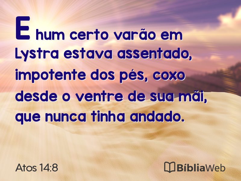Atos 14:8 em imagem para compartilhar
