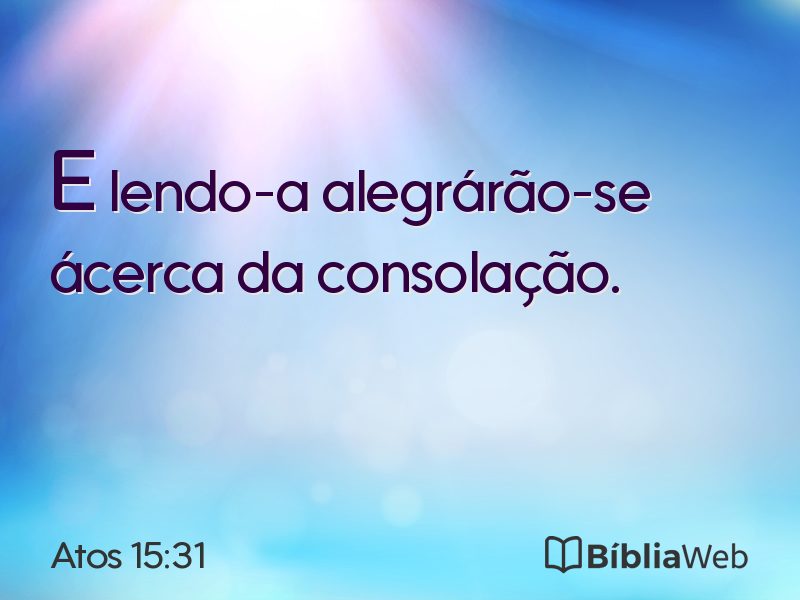 Atos 15:31 em imagem para compartilhar