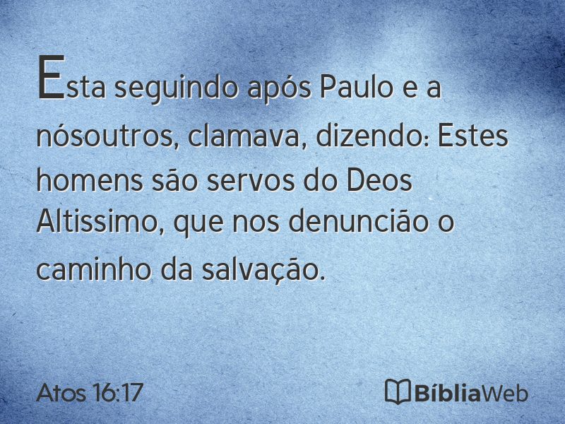 Atos 16:17 em imagem para compartilhar