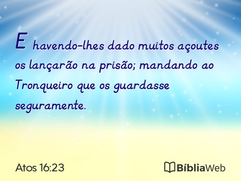 Atos 16:23 em imagem para compartilhar