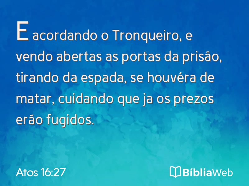 Atos 16:27 em imagem para compartilhar