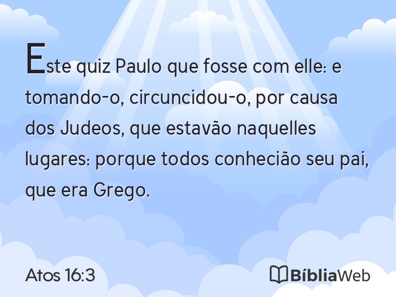 Atos 16:3 em imagem para compartilhar