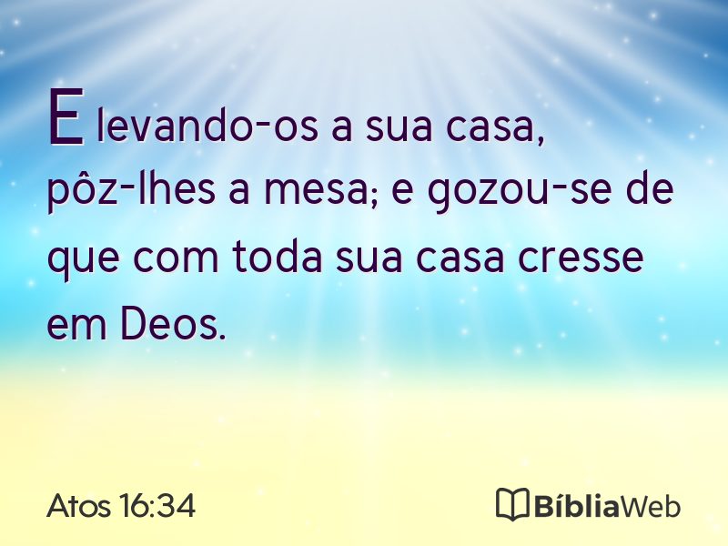 Atos 16:34 em imagem para compartilhar