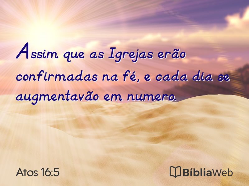 Atos 16:5 em imagem para compartilhar
