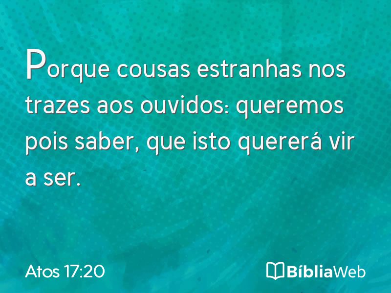Atos 17:20 em imagem para compartilhar