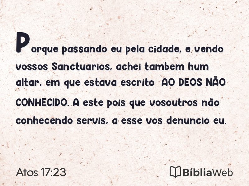Atos 17:23 em imagem para compartilhar