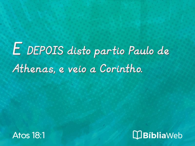 Atos 18:1 em imagem para compartilhar