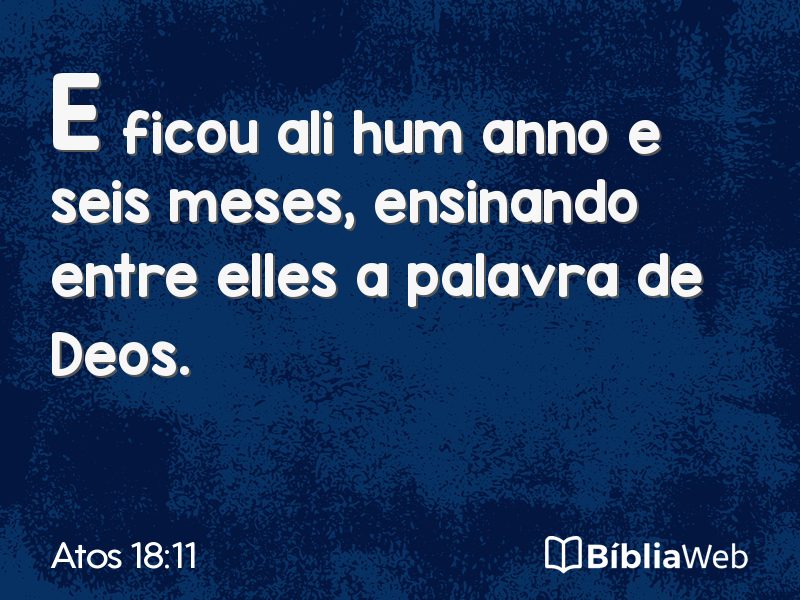 Atos 18:11 em imagem para compartilhar