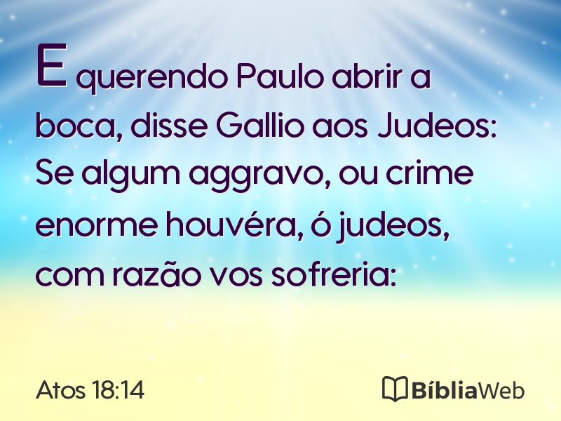 Atos 18:14 em imagem para compartilhar