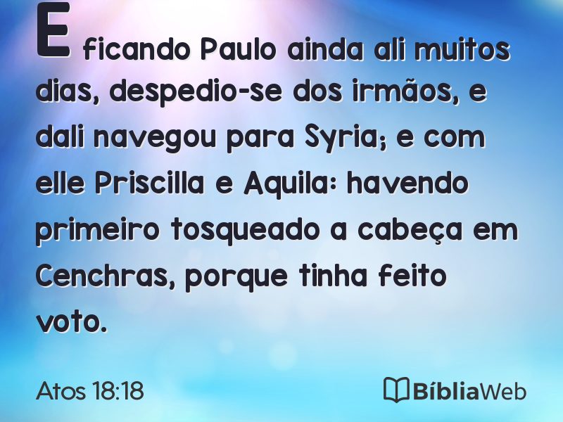 Atos 18:18 em imagem para compartilhar