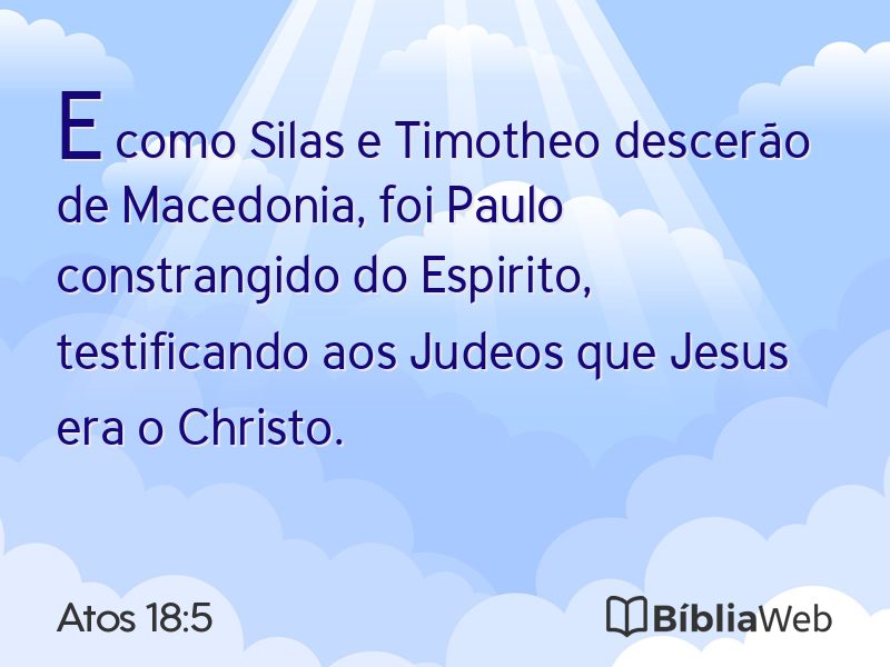 Atos 18:5 em imagem para compartilhar
