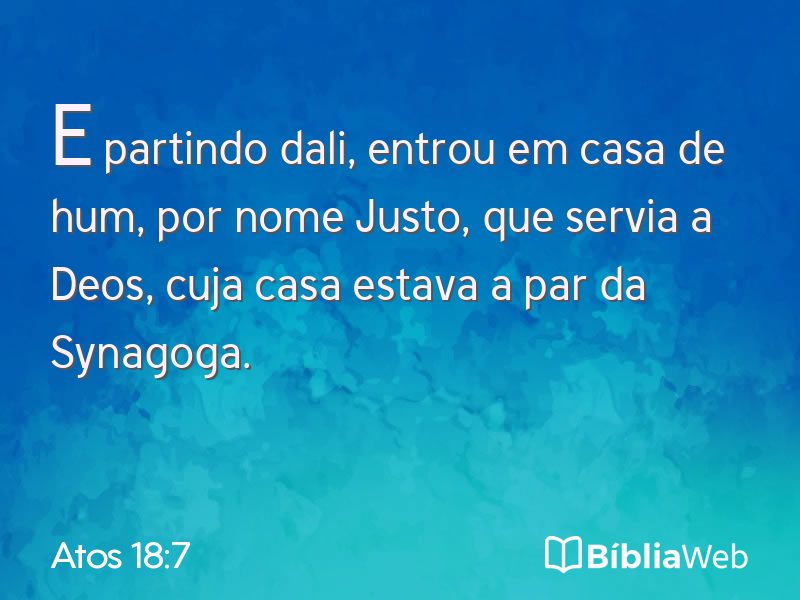 Atos 18:7 em imagem para compartilhar
