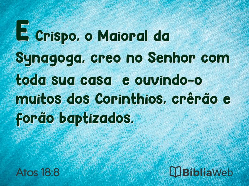 Atos 18:8 em imagem para compartilhar