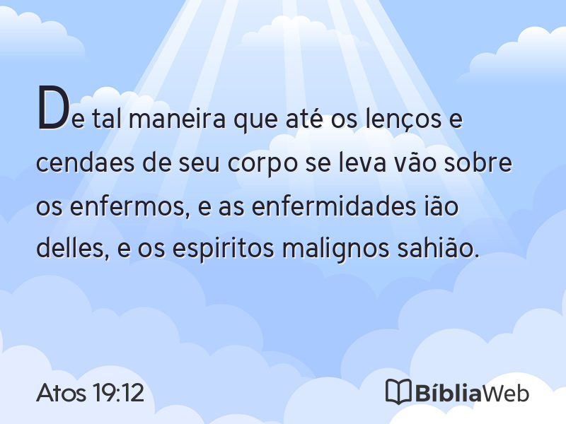 Atos 19:12 em imagem para compartilhar