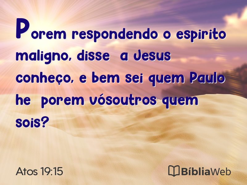 Atos 19:15 em imagem para compartilhar