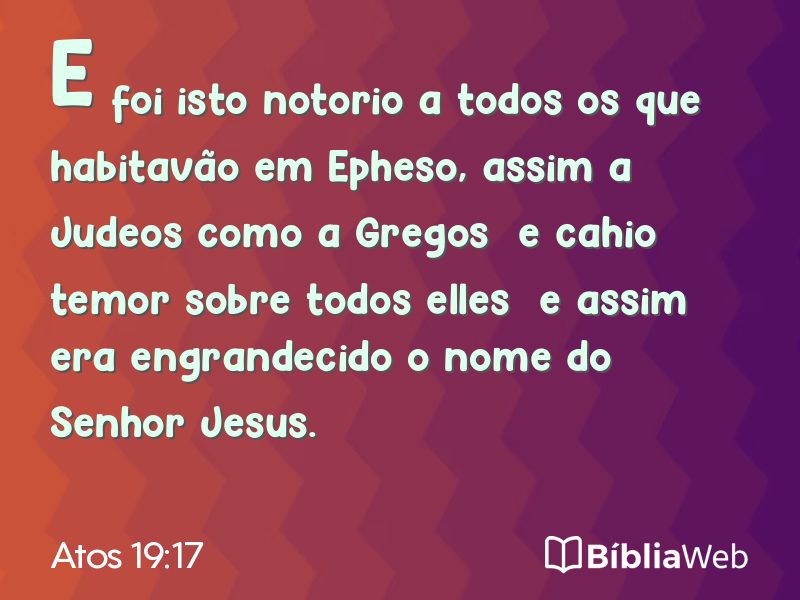 Atos 19:17 em imagem para compartilhar