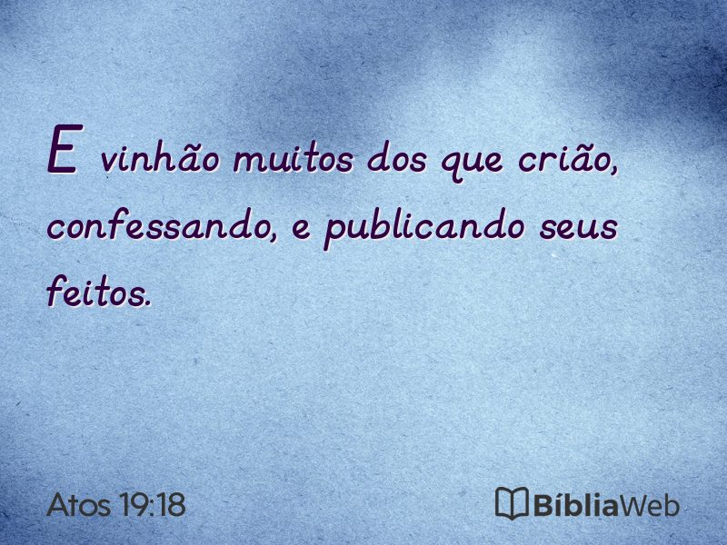 Atos 19:18 em imagem para compartilhar