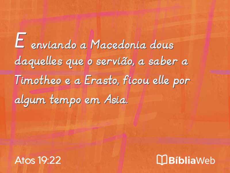 Atos 19:22 em imagem para compartilhar