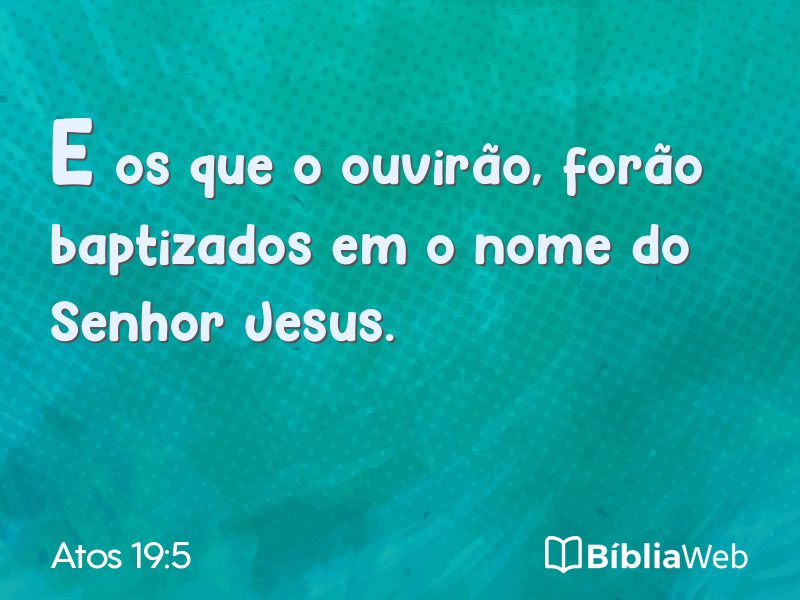 Atos 19:5 em imagem para compartilhar
