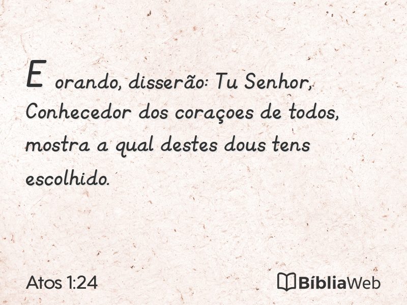 Atos 1:24 em imagem para compartilhar